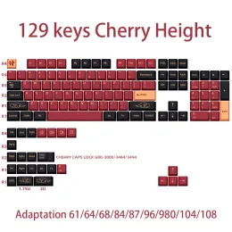 Tillbehör Red Samurai KeyCap Japanese English PBT Cherry Profile Key Caps Set för GMK Metoo Redragon KeyChron Mechanical Tangentboard