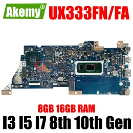 Asus Zenbook 용 마더 보드 13 UX333F UX333FA UX333FN U3300F LAOTOP 메인 보드 UX333F 마더 보드 i3 I5 I7 8 세대 10 세대 CPU 8GB 16GB RAM