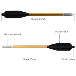 12 /24pcs 6.25 "クロスボウ矢印アルミニウム合金矢印シャフト交換可能な矢印プラスチックフェザーベインブラック /レッド /ゴールド