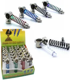 Bunte LED Light Metall Rohrleitungen Schädelrohre tragbare Rauchrohre Zigaretten Tabakrohröl Verbrennungsrohre Mini Shisha Accessoires4322674