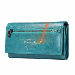 Ctact's Hot äkta läderkvinnor Plånbok Högkvalitativ myntväska Kvinnlig LG -koppling Plånbok Lyxvarumärke Mey Bag Card Holder L94K#