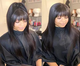 360 Lace Frontal Wigs With Bangs 13x6 Lace Front Human Hair Wigs Fringe Wig PrePluck Full Lace Wig Hairline8226534