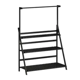 Vikning 50/70/100 cm 3 Tier Plants Hyllor Flower Rack Wood Ladder Shelf skåp Möbler för inomhus utomhusträdgård