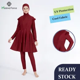 Costume da bagno modesto musulmano hijab burkini costume da bagno con gonna da donna a copertura completa per la costume da bagno a maniche lunghe islamiche