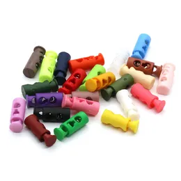 10pcs Plastik 2 Delikler Kordon Kilidi Yay Durağı, Spor giyim Ayakkabı Halat DIY Craft parçaları Giysi Aksesuarları