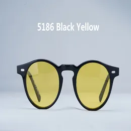 الموضة للجنسين Gregory Peck V5186 Bluetinted Sunglasses Retrovintage Round Design 4523150uv400ggles Case OeM Outlet245n