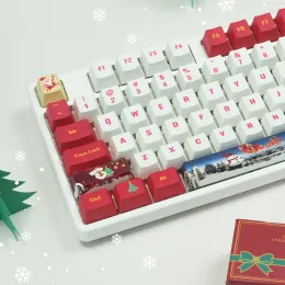 Tillbehör 108 Keys PBT KeyCap Dye SubliMation Christmas OEM DIY Key Caps för Cherry Gateron MX Switch 61/87/104 Spelmekaniskt tangentbord