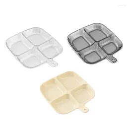 Plak porsiyon kontrol plakası taşınabilir 4 bölme kahvaltı, öğle yemeği için yemek için yeniden kullanılabilir tepsiye normal yemekler