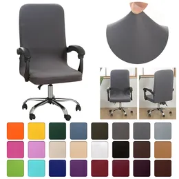 Fast färgstolskydd för datorstol slipcover stretch kontorsstol täcker spandex säte skydd elastisk stolstol fodral