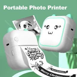 Printers 58mm 2 inch Mini Pocket Printer Bluetooth A6 Thermal Photo Notes Code Maker Color Mobile Phone Android IOS Gift Printing Machine