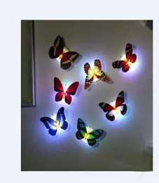 Colorful light Butterfly Wall Stickers Easy Installation Night light LED Lamp Home living Kid Room Fridge Bedroom Decor freig8721872