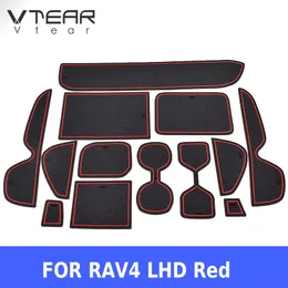 Vtear para Toyota RAV4 XA50 RAV 4 Porta Mat Anti-Slip Borracha Port Slot Pad Car Car Acessórios para Carro Anterior 2019 2020