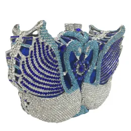 Boutique de FGG (em estoque) Mulheres Swan embreagem de cristal bolsas de noite jantar jantar garotas shrenstone minaudiere bolsa