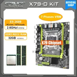 اللوحات الأم SZMZ X79 Motherboard CPU RAMBO Combo Whit Xeon E5 2689 + 32GB DDR3 KIT REAL X79 LGA 2011 PLACA MAE X79D