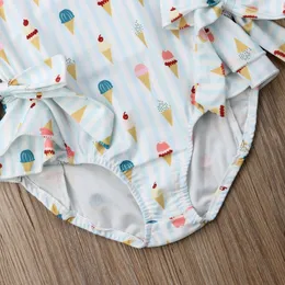 Nuovo bambino estivo per bambini da bagno per bambini Besaucius carini appena nate da bagno gelato in fila bikini un pezzi per bambini nuotare in spiaggia per la spiaggia