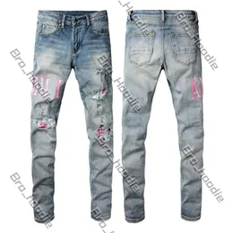 Джинсы Amri Jeans Amari мужские джинсы Ksubi Jeans Mens Designer Purple Jeans Jeans для мужчин джинсовые джинсы с отверстиями Man Straight Leg Zipper Amari Hip Hop Bikers Jeans 28-40