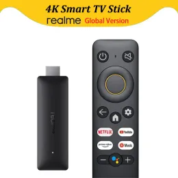 ボックスグローバルバージョンRealme TVスティック4Kバージョン2GB RAM 8GB ROM Cortex A35 Quad Core Bluetooth 5.0 Google TV Stick Android