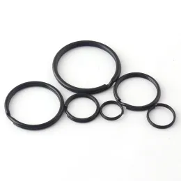 Black Round Split Key Rings Schlüsselkette Charm Clasp Supplies, kleiner Sprung O Ringe Loop Metallschlüsselringanhänger, Key FOB-Hardware 10-30