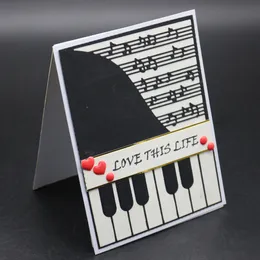 Yinise metal kesme scrapbooking şablonları için kalıplar müzik piyano diy kağıt albüm kartları kabartma klasörleri yapmak kalıp kesim kalıp kesim