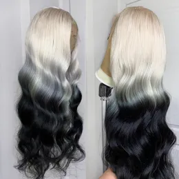 Charism Synthetic Spitze vorne Perücke 60 Platinblond für schwarze Ombre Perücke vorgezogen