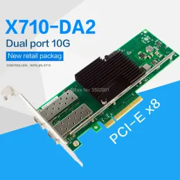 카드 fanmi SFP+ 10GB 듀얼 포트 PCIE 이더넷 수렴 어댑터 네트워크 카드 x710da2 SFP 포함