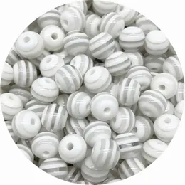 6 mm 8 mm 10 mm Streifenharzperlen runde Form Spacer Perlen für Schmuck Herstellung von DIY -Charmalmarmbandkette