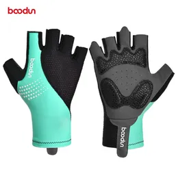 Boodun Breaking Wind Road Cycling Half Finger Gloves Breathable Lycra MTB Short Glove Outdoor Sport Fishing Motorcycling Mittens 240402