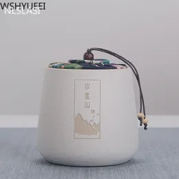 Ceramics Tea Jar Tieguanyin Containers Travel Tea Bag Storage Box Portable Stoneware Tea Caddy Kitchen Coffee Spice Canister