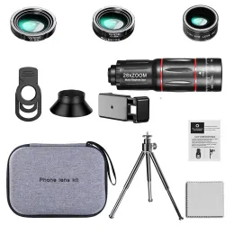 Objektiv 4 in 1 28x Zoom -Teleobjektiv mit Mobiltelefonhalter und Stativ -Handy -Kameraobjektiv für iPhone und Android -Telefon