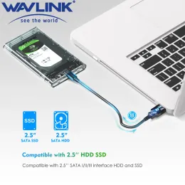 Muhafaza WavLink USB 3.0 SSD SATA sabit disk yerleştirme istasyonuna muhafaza UASP 2tb 5gbps'ye kadar 2.5 "HDD SSD için