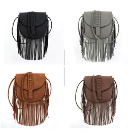 tenderloin BOHO バッグ Western Boho Crossbody Bag with Fringe – Tanned + Tooled