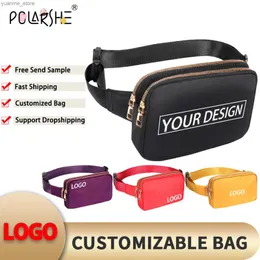 스포츠 가방 Polarshe Customized Waist Bag 디자인 개인화 된 더블 지퍼 패니 팩 루 허리 가방 전화 가방 달리기 피트니스 가방 Y240410