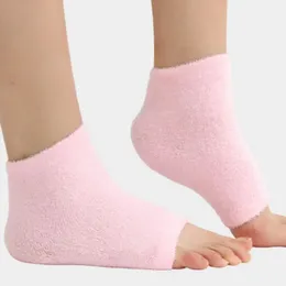 1 Paar Silikon Feuchtigkeitsspendende Gel Heel Socken Füße weicher Risse glatt für rissige trockene Hautpflegeschutzbeschützer Schönheit Gesundheitsinstrumente