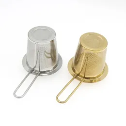 Mesh Tea Infuser Reutilable Tea Filtro de chá de aço inoxidável Filtro de folha de chá solta Filtro dobrável Drinkware Ferramentas de cozinha- Para filtro de chá reutilizável