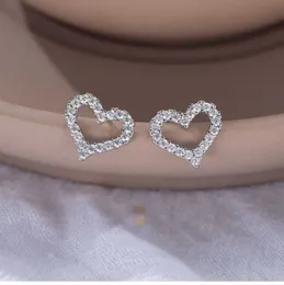 Luxury Brand Home V High Version T Family Love Plated with 18K Gold Full Diamond Hollow Heart shaped Earrings With Logo