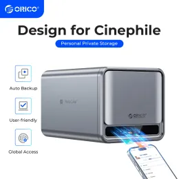 Storage Orico Metacube Haushaltsaufbewahrung Typec 3.5 "HDD/SSD Dualbay NAS mit automatischer Backup -Remote -Zugriff mit Offline -BT -Download