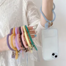 Anti-Lost Love Heart Keychain Mobiltelefongurt Ring Anhänger Telefon hängende Lanyard Weiches Silikon Armband Armband Accessoires