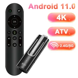 Box Transpeed Android 11 TV Stick 4K 3D HDR10+ ATV AmlogicS905Y4 With Voice 2.4G 5G Dual Wifi BT5.0 Portable Smart Box