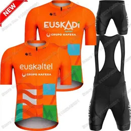 レーシングセット2024チームEUSKALTEL EUSKALTEL EUSKADIサイクリングジャージーセット夏の衣類