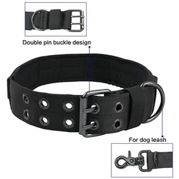 PET K9 Tactical Dog Collar Double Double Buckle Shepherd Training Leash e colarinho Definir acessórios de cães médios grandes acessórios