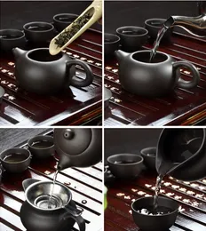 Yixing Purple Clay Small Tea Set включает в себя 1 кастрюлю 2 чашки, чайная церемония в горшках, керамическая керамическая чайная чайная