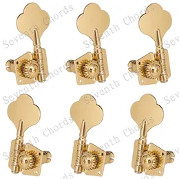 Um conjunto de 5pcs 6pcs Ouro aberto 5 Strings Bass Guitar Tuning Pegs Tunners Machine Heads Musical Instrument Acessórios Peças