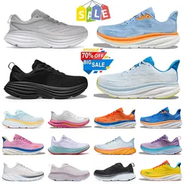 أحذية مصممة هوك واحدة واحدة من Hokka Clifton 9 Bondi 8 Running Shoes Hokah Black White Coasta Sky جميعها على متن صيف صيف صيف بلو ريفي إير للرجال.