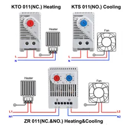 Kompaktowy termostat bimetalowy 0-60 ° C KTO011 KTS011 DIN Rail Monted Mechanical Controller Normal Otwórz Zamknij KTO 011 kts