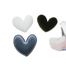 40Pcs/Lot 4.8CM Mix Colors Padded Furry Heart Shape Appliques For BB Clip Accessories And Kid DIY Patch