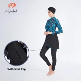 3pcs Muslim Swimwear modest Burkini Hijab Swimsuit para mulheres Coverp ups Islâmica Manga longa Designer de nadar Banho de banho