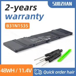 Baterias Suozhan 11.4V 48WH B31N1535 Bateria de laptop para ASUS ZenBook UX310 UX310UA UX310UQ UX410 UX410UA UX410UQ U4000U U400UQ RX310U