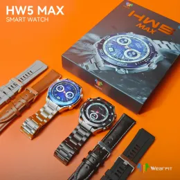 СМОТРИ 2023 Новые роскошные мужчины Smart Watch HW5 Max с 3 -й полосой часов 1,52 дюйма с высоким уровнем экрана BluetoothCall NFC Smartwatch