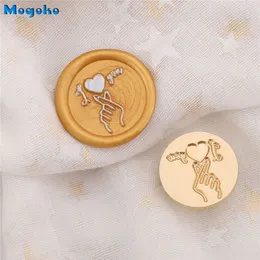 Mogoko New Blessing Wax Sealing Stamps Retro Wood Classic I love you 감사합니다