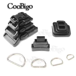 20pcs liberação lateral rápida fivela d anel Tri-glides fechamento deslizante para colarinho de colarinho de colarinho de colarinho hardware de mochila 10mm 15mm 20 mm 25mm